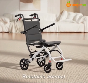 Lightweight Foldable Wheelchair Portable Travel Wheelchair With Handbrake