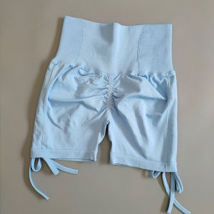 High Waist Drawstring Sports Shorts Women Tight Fitness Running Shorts Quick Dry Yoga Pants Three-Quarter Length Outdoor Clothing