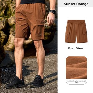 Jeep | Jeep Quick Dry Sports Shorts Men Summer Elastic Outdoor Casual Workwear Ice Silk Cool Feeling Five-Quarter Pants