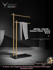 INSIHAY | Luxury Solid Copper Standing Towel Rack