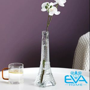Bình Thuỷ Tinh Decor Mẫu Lọ Hoa Hình Tháp Paris Nhỏ Tặng Kèm Dây Bố Tự Trang Trí