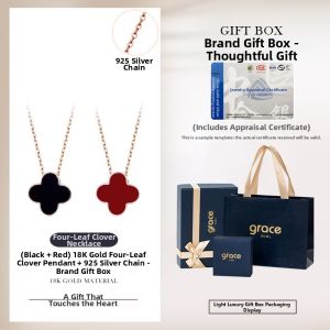 Grace Girl | Luxury 18K Gold Four-leaf Clover Pendant Necklace