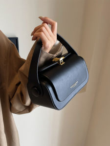 Elegant Fashionable Womens Crossbody Bag PU Leather Soft Surface Lock Buckle Closure Solid Color Casual Handbag Shoulder Bag