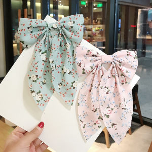 Orfila Korean Style Bow Ribbon Small Fresh Floral Bowknot Hair Clip Duckbill Clip Accessories Hairpin Riband COD