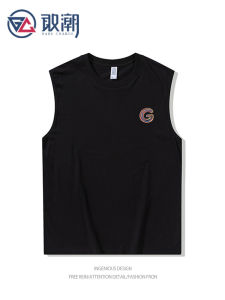 Pure Cotton Casual Loose Sleeveless American Style T-Shirt for Teenage Boys Summer Breathable Sweat Vest round Neck Casual Wear