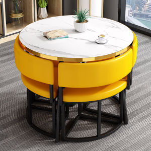 Nordic Style round Dining Table And Chair Set Casual Modern Coffee Shop Reception Office Balcony Small Table Dining Table