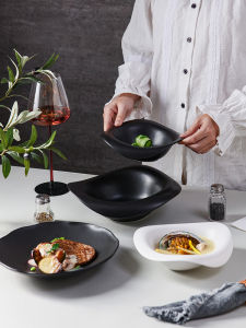 Muted Petal Bowl Creative Ceramic Italian Pasta Dish French Style Soup Plate High Aesthetic Value Western Dining Salad Bowl