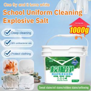 School Uniform Cleaning Explosive Salt Fabric Stain Remover Laundry Powder Detergent Remove Dirt Yellow Keep Fresh