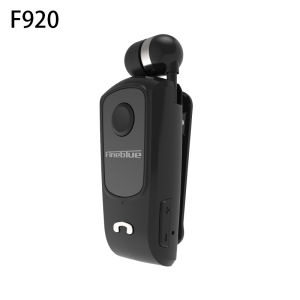 Fineblue F920 Bluetooth Headset Collar Clip Earphone Universal Earpiece Wireless Retractable Headphone With Microphone For Portable Phone Calls Incoming Voice Prompt Vibration Reminder Can Connect Two Phones At The Same Time