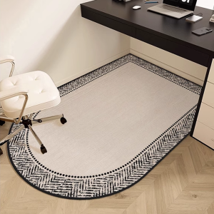 VIKAMA Wabi-Sabi Oval Computer Chair Mat Non-Slip Silent Floor Mat for Study Desk Office Bedroom Home Decor