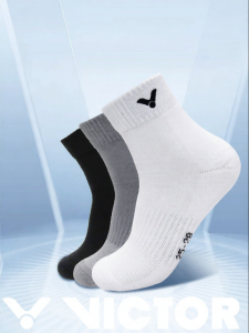 Victor | Thick Cotton Terry Bottom Badminton Socks 3 Pairs