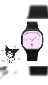 Sanrio Kuromi Led Light Watch Cute Cartoon Pointer Style Wrist Watch Electronic Bracelet For Kids