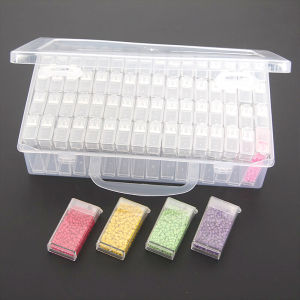 64 Grids Beads Organizer Akrilik Lukisan Sulaman Berlian Plastik Diamond Painting Storage Box