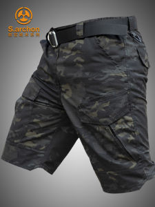 Mens Tactical Shorts Breathable Quick Dry Waterproof Outdoor Workwear Pants Wear Resistant Summer Five-Quarter Length