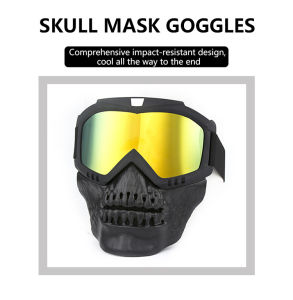 แว่นตาหน้ากากขี่มอไซด์สำหรับขี่รถจักรยานยนต์ออฟโรดแว่นตาหน้ากากมอเตอร์ไซค์วิบากกันแรงกระแทกกันลมกัน UV400แว่นตามอเตอร์ไซค์กันลมแว่นตาหน้ากากหัวกะโหลกจักรยานสกปรก