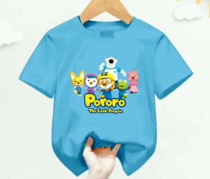 Kaos Atasan Anak Usia 1-12 Tahun Pororo Happy Lengan Pendek