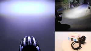 Acroder Lampu Tembak Motor Laser Led Mini 2 Warna Putih Kuning Super Terang Aluminium