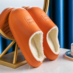 Detachable Cotton Slippers Womens Autumn and Winter Indoor Home Velvet Thermal Non-Slip Thick Sole Couple Slippers Men Winter