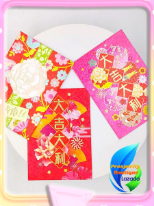 6pcs Angpao Money Envelope Flower Design Short Ampao Christmas New Year