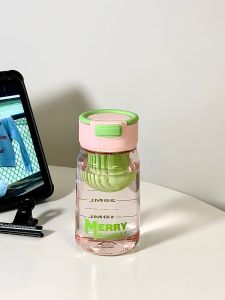 Portable High Temperature Resistant Plastic Cup for Women Summer Straight Drinking Office High Aesthetic Value with Scale