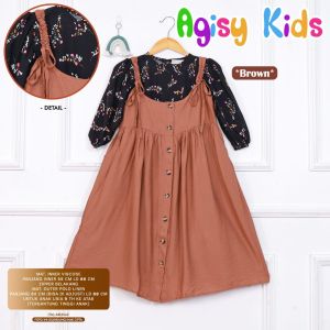 AGISY DRES KIDS BY NIA RUMAISHA || DRES INNER DAN OUTHER BAHAN RAYON VISCOSE DAN POLO LINEN || ZIPPER BELAKANG