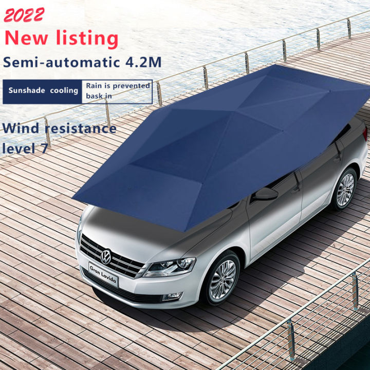 thumbnail image 2 of Mynew Portable Fully Automatic Car Umbrella Tent – Anti-UV Sun Roof Cover, 4.2M, Navy Blue 2 of 4