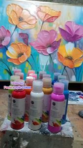 Bright Series Paket 7 Cat Akrilik / Lukis / Kanvas / Mural isi 100 ML per botol Total 700 ML