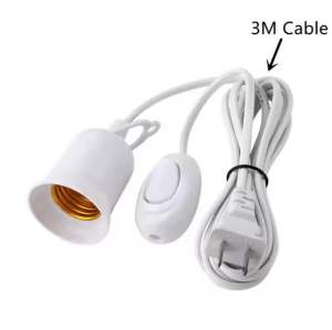 E27 10M Extension Cord with Switch Lamp Holder LED Bulb Socket Flat Plug Flexible Cable
