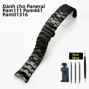 Dây Đeo Đồng Hồ Bằng Thép Không Gỉ 24mm Giao Diện Cong Khóa Bướm Dây Kim Loại Tương Thích Với Panerai Pam111 Pam441 Pam01316