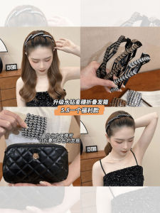 Portable Folding Water Diamond Wheat Spike Hairband Travel Convenient Face Washing Hair Clip for Frizz Control And Bangs Tidying