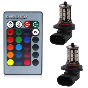 KEVANLY | 2pcs H4 RGB H7 LED Fog Light H8 H11 LED Bulb 5050SMD 9005 HB3 LED HB4 9006 H27 RGB Colorful H1 Bulbs Car Front Fog Lights Remote
