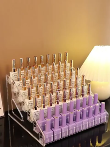 กรอบโชว์เครื่องมือทำเล็บ (พลาสติกอะคริลิค) - ใสหลายชั้น จอแสดงผล - วางเครื่องสําอาง/เครื่องมือ/ยาทาเล็บ G3468