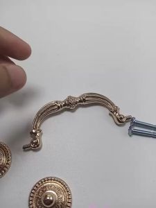 +Skrup Handle Pintu Antik Panjang 96mm Cabinet Handle Kuningan Gold Emas YANE - Omah Engsel