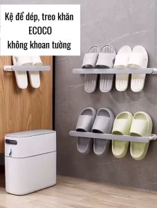 Kệ để dép treo khăn ECOCO thông minh mẫu mới | Giá cài vung nồi nhà bếp đa năng không khoan tường cao cấp