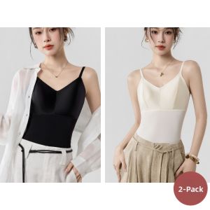 ZISU | Silk Satin Camisole Top Innerwear Beautify Back With Pads