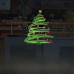 Cute Panda Cartoon Anti-Collision Static Electricity Glass Stickers Kitchen Caution Glass Stickers Christmas Tree Holiday Decals New Year Window Flowers