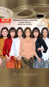 Atasan Kebaya Kutubaru Modern Jasmine Bahan Baloteli Premium Motif Laser Cut Mewah Lengan 7/8 Aneka Warna Senada | Pakaian Wisuda Acara Pesta Kondangan Tunangan Wanita Elegan Cantik Kekinian