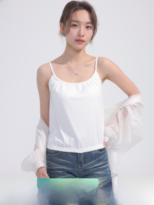 miiow | Cat Lady Thin Strap Vest Womens New 2025 Summer Thin Integrated Chest Pad Ladies Underwear Top Street Style Nylon Spandex