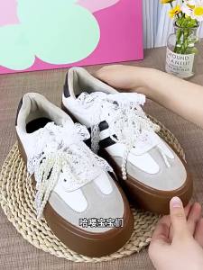 JIFANPAUL | Lace Satin Dual Shoelaces Pearl Shoe Accessories