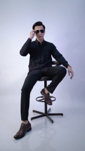 Kemeja Pria Formal Lengan Panjang Katun Polos Hitam Putih - ONEHILL