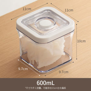 Food Grade Sealed Storage Jar Vacuum Corner Candy Coffee Bean Storage Container for Kitchen Storage Square Shape Simple Style
