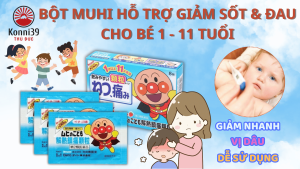 BỘT HỖ TRỢ GIẢM SỐT & ĐAU MUHI CHO BÉ 1 - 11 TUỔI (HỘP 8 GÓI- VỊ DÂU)