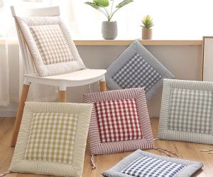 Chair Cushion Square Seat Pad Comfortable with Tie Non Slip Dinging Chair Pad Buttocks Kusyen Alas Kerusi