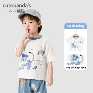 CUTEPANDAS | Áo Thun Tay Ngắn Cho Trẻ Em