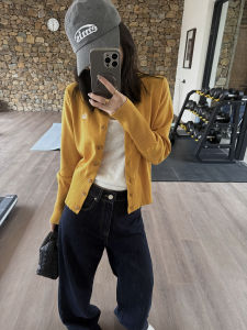 MOMENTHOME Embroidered Crown Knitted Sweater Coat Spring Autumn Winter Versatile Wear Comfortable Polyester Fiber Long Sleeve