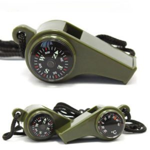 3-in-1 Survival Whistle with Compass with Lanyard Thermometer Compass Outdoor Hiking