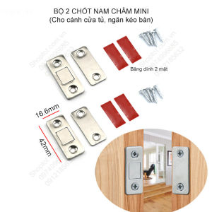 Combo 6 Bộ Nam Châm Gắn Cửa Lực Hút Cực Mạnh - Dán Chốt Tủ Quần Áo Ngăn Kéo Tủ Bếp Tiện Lợi