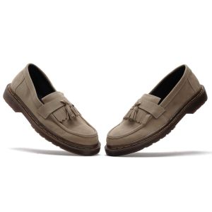 Rionz Alonso Cream - Sepatu Pria Loafer Formal Casual Kantor Kuliah Suede