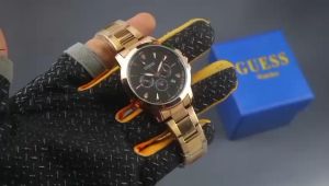 Box Exclusive Jam Tangan Guess VA-758OR / Jam Tam Fashion Wanita Tali Rantai Diameter 36cm