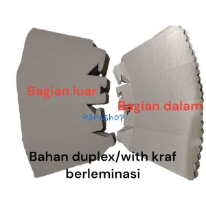 Kotak wadah popcorn l kertas popcorn putih polos 12x6